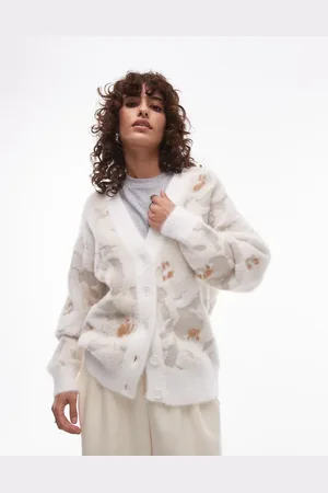 Lacoste Camo knit cardigan in beige