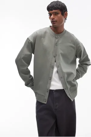 Topman Oversized fit crew neck cardigan in sage