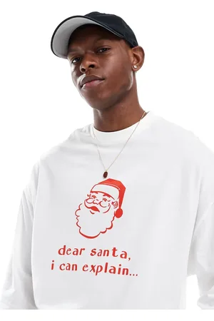 ASOS Oversized long sleeve t-shirt with Christmas graphic in