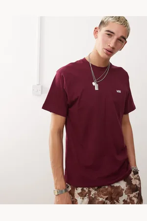 Vans Left chest logo tee in burgundy