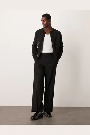 ASOS Wide tuxedo suit trousers in