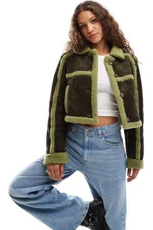 Daisy Street Borg detail cropped jacket