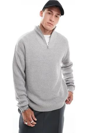 New Look 1/4 zip fisherman jumper in light