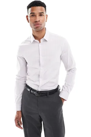 ASOS Skinny shirt in lilac stripe
