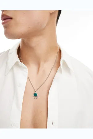 LOST SOULS Green pendant necklace in stainless steel
