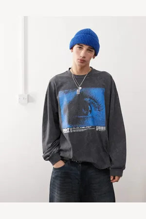 COLLUSION Long sleeve t-shirt in with eye graphic