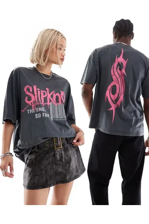ASOS Unisex oversized license band t-shirt with Slipknot prints in washed