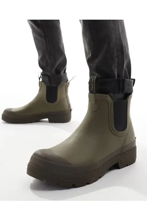 Barbour Nimbus chunky chelsea wellington boots in olive