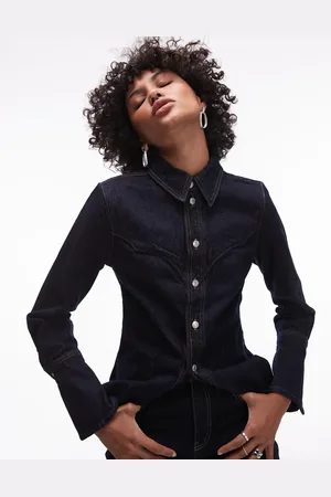 MANGO Western shirt co-ord in dark