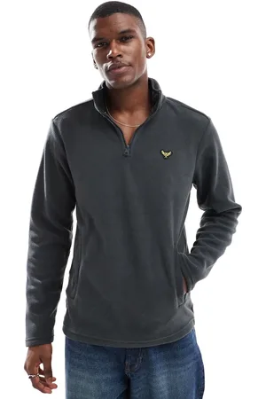 Threadbare 1/4 zip fleece in charcoal