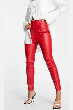 ASOS Cigarette trousers in faux leather in