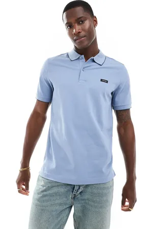 Calvin Klein Stretch pique tipped polo in light