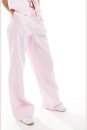 Stradivarius Co-ord tie front trousers in stripe