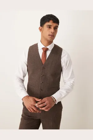 ASOS Slim suit waistcoat in wool mix flannel