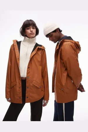 Rains 12010 unisex waterproof short jacket in rust