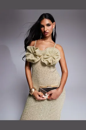 ASOS Cami sequin corsage midi dress in