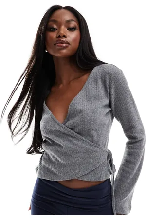 ASOS Supersoft wrap cardigan top in light
