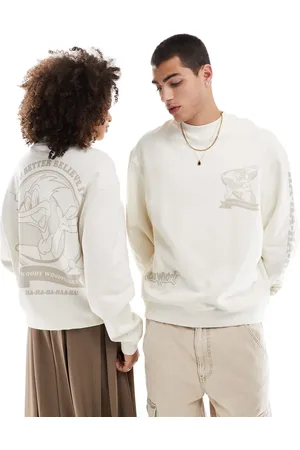 ASOS Unisex oversized license sweatshirt with Woody Woodpecker prints in ecru
