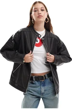 Miss Selfridge Washed longline biker in
