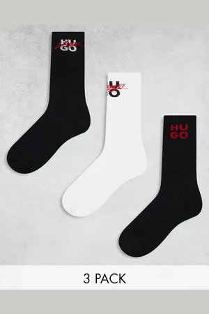 HUGO BOSS HUGO Bodywear 3 pack socks in with thriller logo print