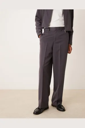 ASOS High waisted wide leg smart co-ord trouser in charcoal