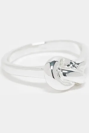 Orelia Polished knot ring in sterling