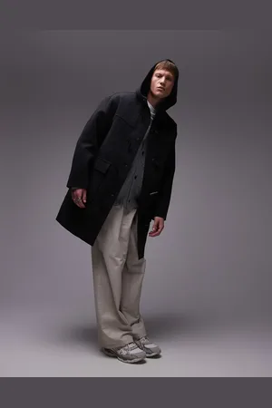Topman Duffle coat in charcoal