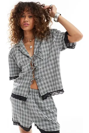Reclaimed Pull on boxer short in gingham