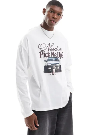 ASOS Oversized long sleeve t-shirt with car graphic in