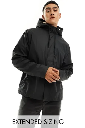 ASOS Rubberised rain jacket with borg lining in