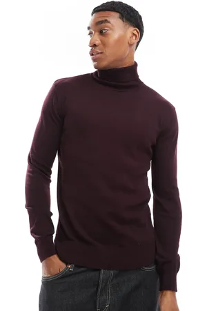 Brave Soul Turtle neck jumper in burgundy
