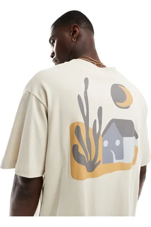 Pull&Bear Desert printed t-shirt in beige