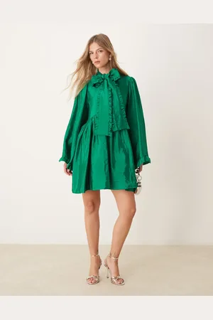 Sister Jane Bow mini dress in forest