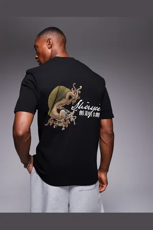 River Island Japanese dragon back print t-shirt in