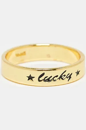 SEOL + GOLD 18ct vermeil lucky engraved ring