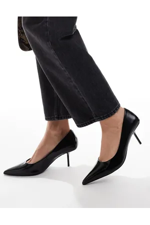 ASOS Snatched pointed mid heeled court shoes in