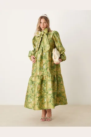 Sister Jane Jacquard bow maxi dress in