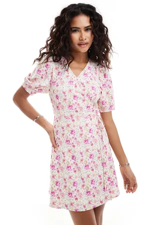 Urban Revivo Ditsy floral wrap mini dress in