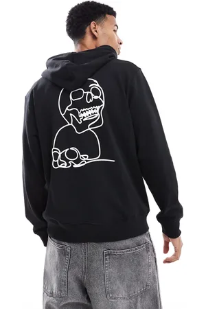 JACK & JONES Oversized skull back print hoodie in