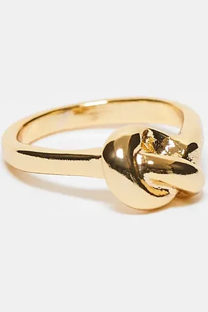 Orelia Polished knot ring in 18k plated