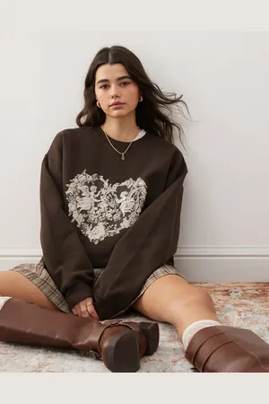 Miss Selfridge Angel tapestry oversized jumper in
