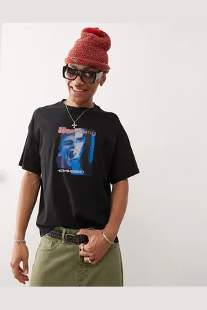 Weekday Oversized boxy fit t-shirt with young faces graphic print in