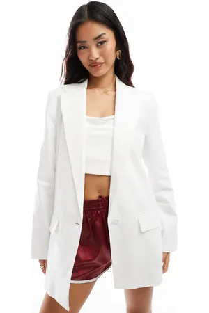 MANGO Linen relaxed blazer in