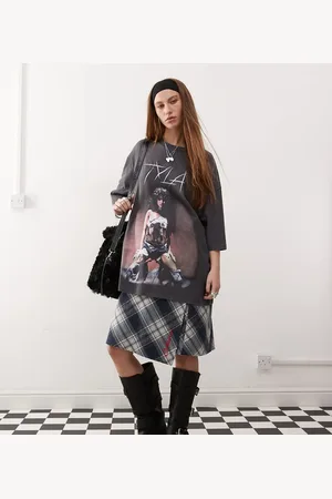 COLLUSION Official Tyla oversized license t-shirt with music print in washed black