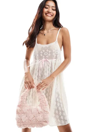 Miss Selfridge Knitted mini dress with ribbon detail