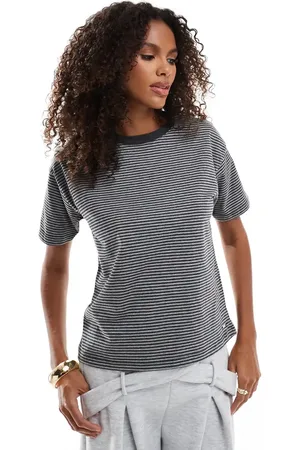 Pull&Bear Striped boxy t-shirt in