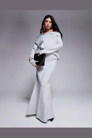 Kaiia Knitted fishtail maxi skirt co-ord in