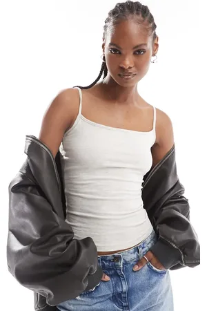 Weekday Bell fitted vest top with square neckline in