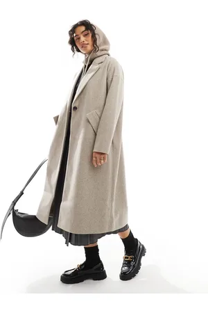 ONLY Longline formal coat in taupe melange