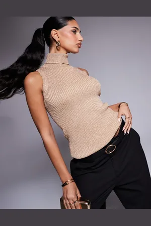 Never Fully Dressed High neck rib knit top in
